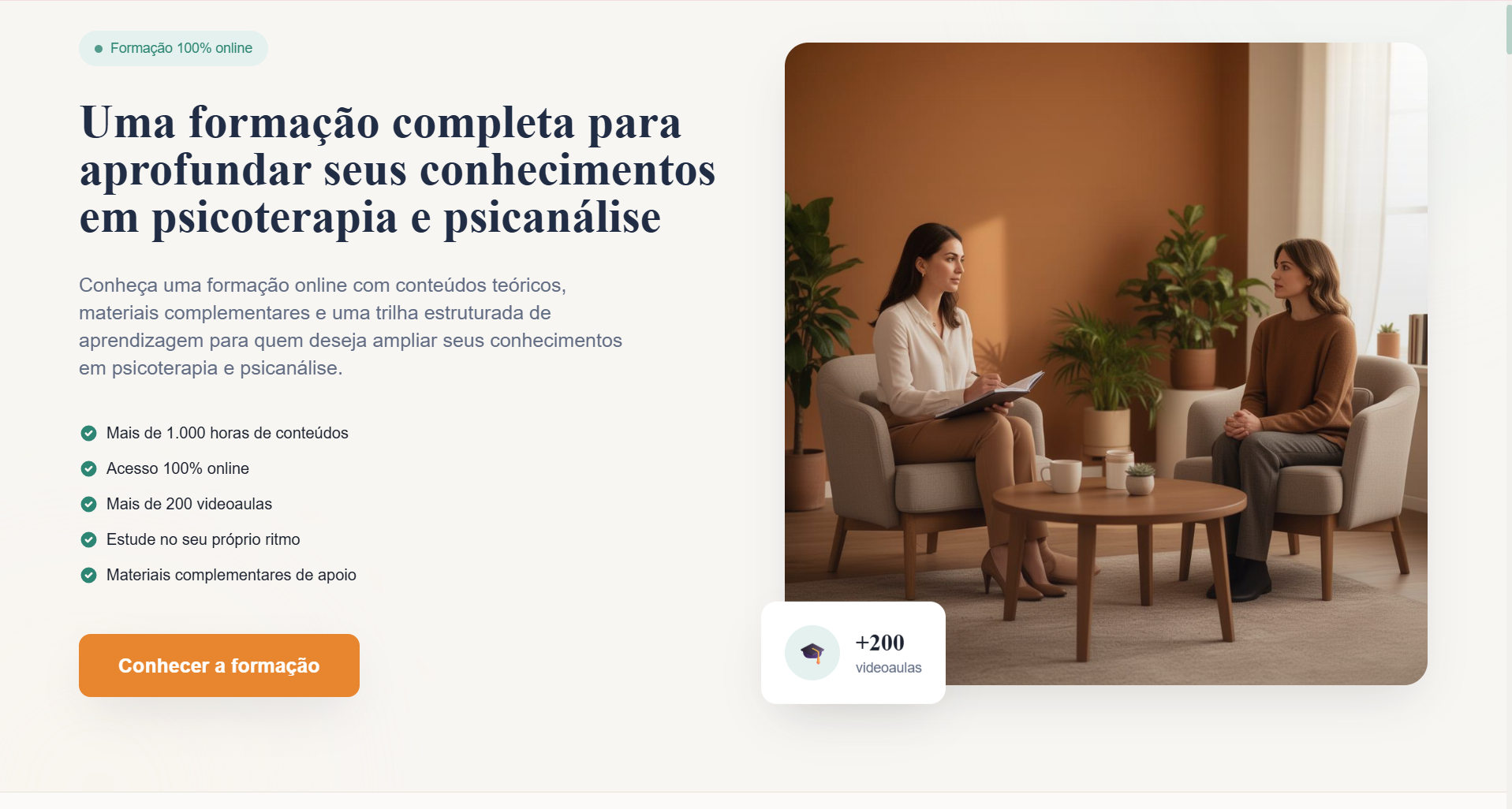 Landing page Formação Psico desenvolvida pela RevoluTech